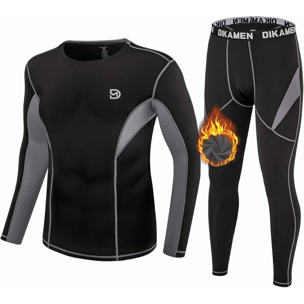 Men's Thermal Underwear Fleece Lined Performance Fleece Tactical Sports Shapewea